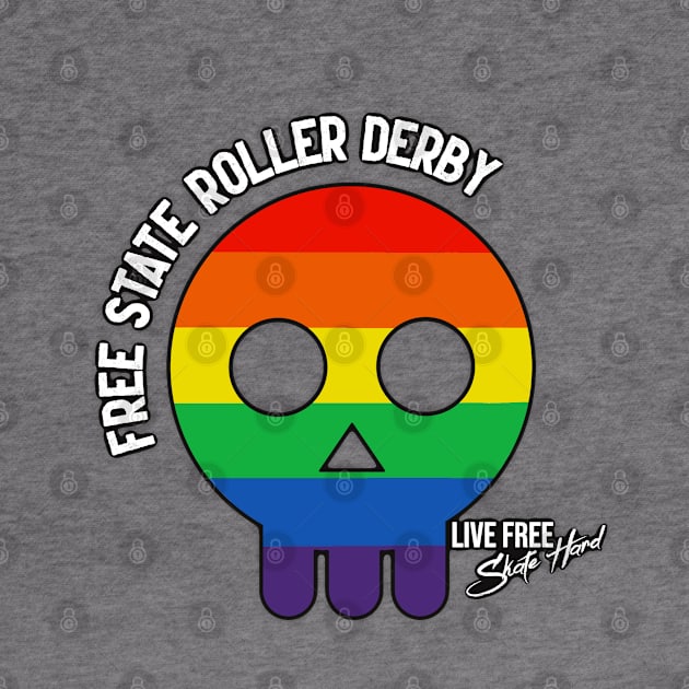 New Logo Rainbow by Free State Roller Derby